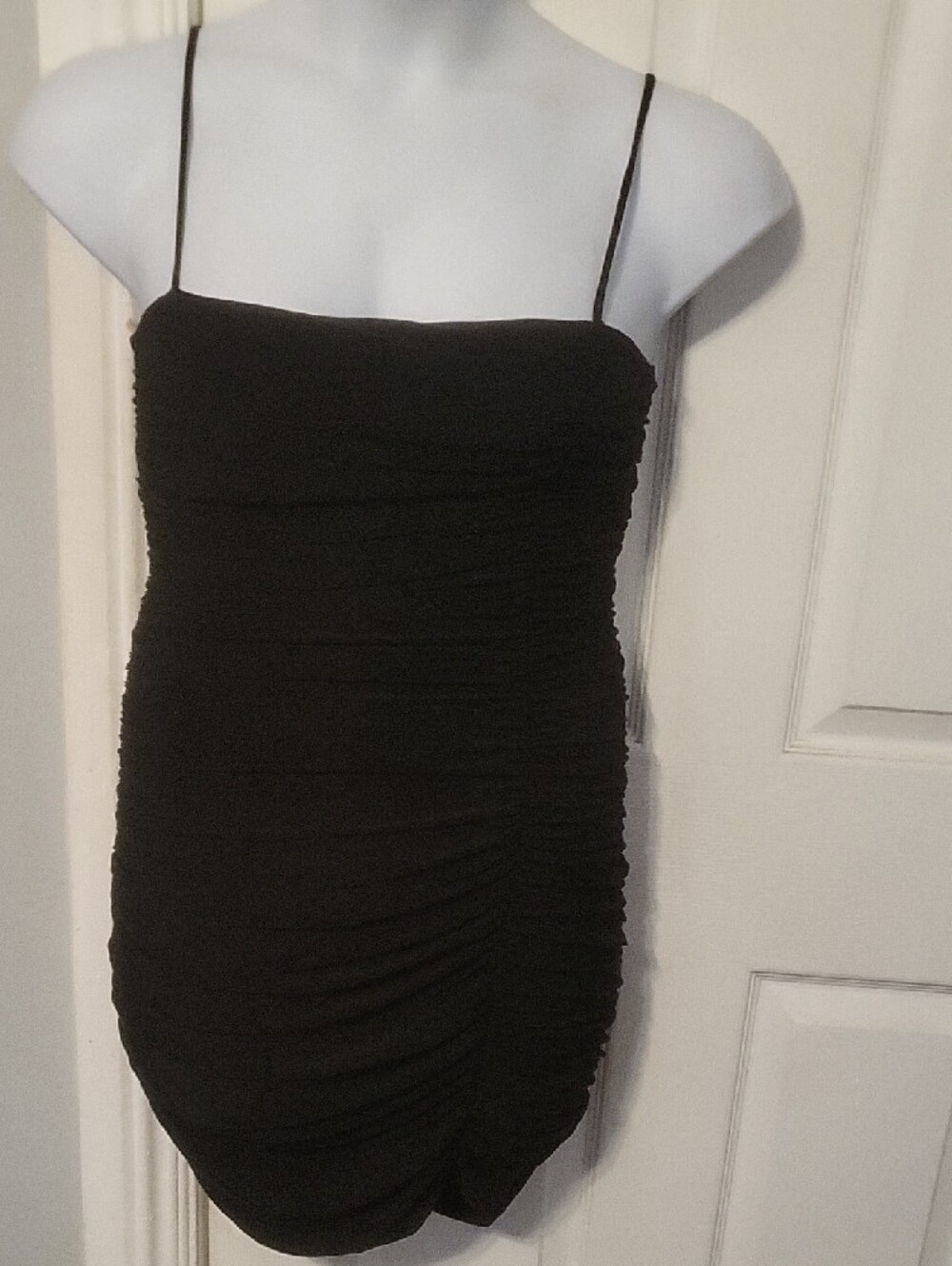 Windsor Black Ruched Mini Bodycon Ruched  Dress - Picture 7 of 11